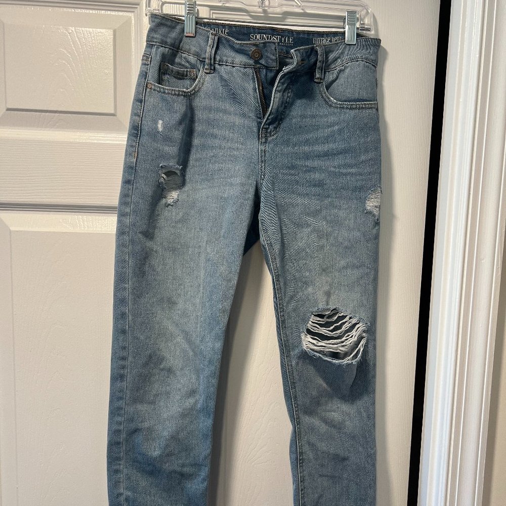 Light-wash Ankle Skinny Jeans, Size 4